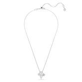 Dextera pendant, Round cut, Sphere and cube, White, Rhodium plated